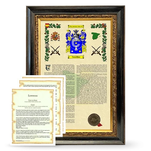 Tursellino Framed Armorial History and Symbolism - Heirloom