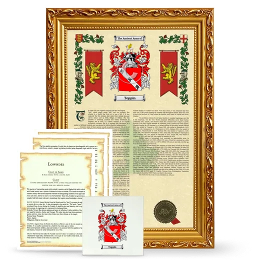 Toppin Framed Armorial, Symbolism and Large Tile - Gold