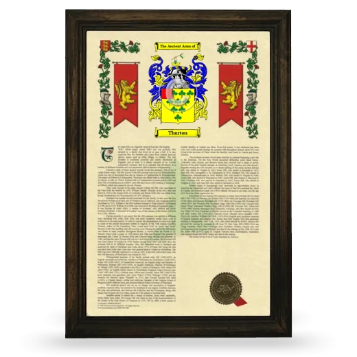 Thurton Armorial History Framed - Brown