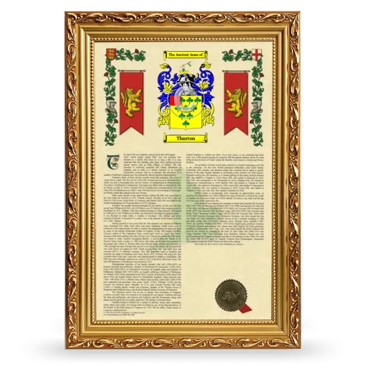 Thurton Armorial History Framed - Gold