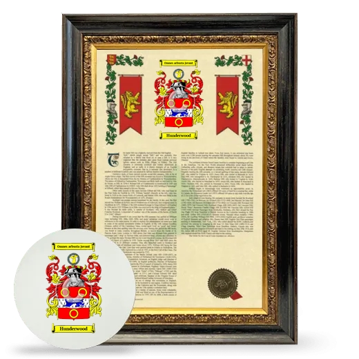Hunderwood Framed Armorial History and Mouse Pad - Heirloom
