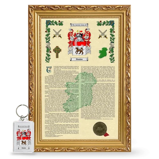 Huniox Framed Armorial History and Keychain - Gold