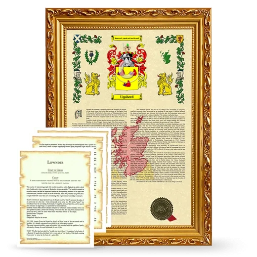 Uquherd Framed Armorial History and Symbolism - Gold