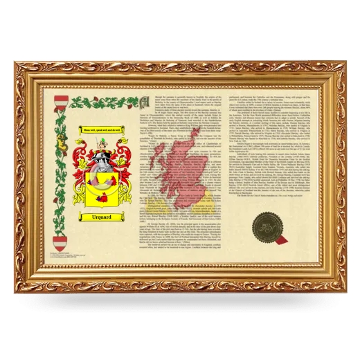 Urquard Armorial Landscape Framed - Gold