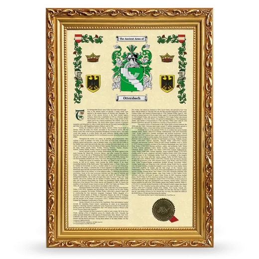 Ottersbach Armorial History Framed - Gold