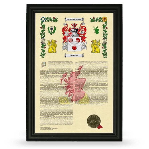 Hottink Armorial History Framed - Black