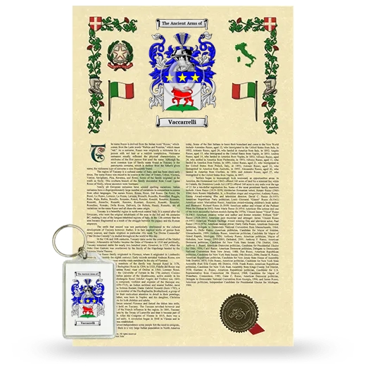 Vaccarrelli Armorial History and Keychain Package