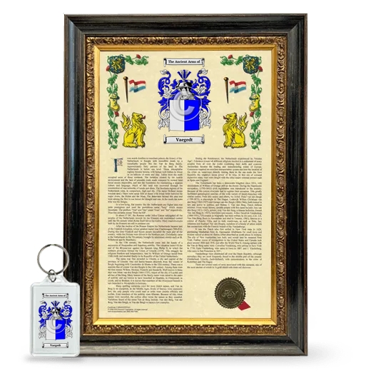 Vaegedt Framed Armorial History and Keychain - Heirloom