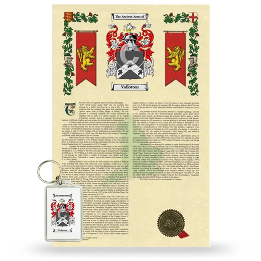 Vallotton Armorial History and Keychain Package
