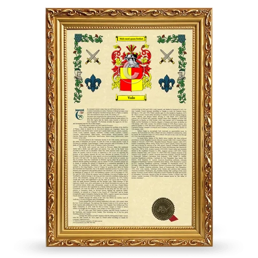 Valo Armorial History Framed - Gold