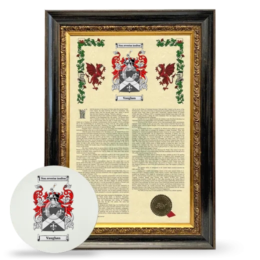 Vaughan Framed Armorial History and Mouse Pad - Heirloom