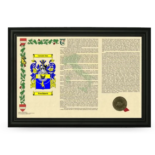 Vecchiatti Armorial Landscape Framed - Black