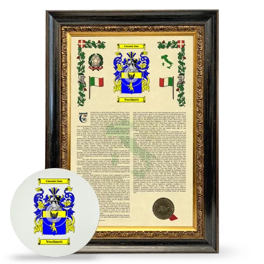 Vecchiatti Framed Armorial History and Mouse Pad - Heirloom