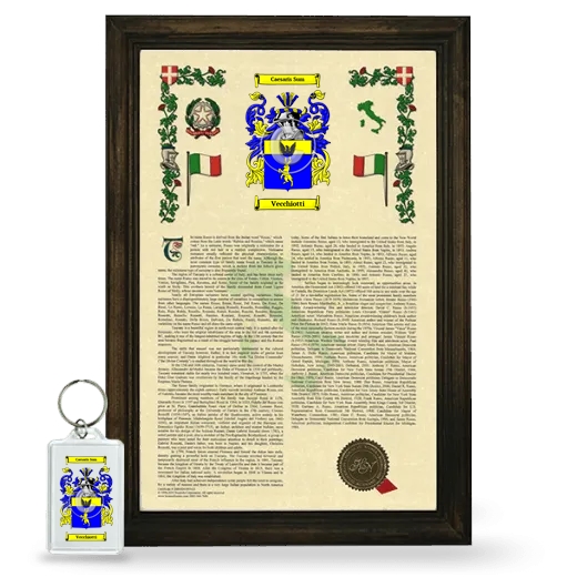 Vecchiotti Framed Armorial History and Keychain - Brown