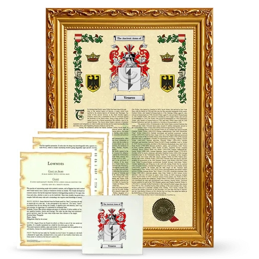 Venero Framed Armorial, Symbolism and Large Tile - Gold