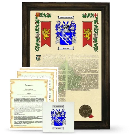 Ventres Framed Armorial, Symbolism and Large Tile - Brown