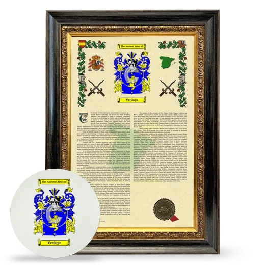 Verdugo Framed Armorial History and Mouse Pad - Heirloom