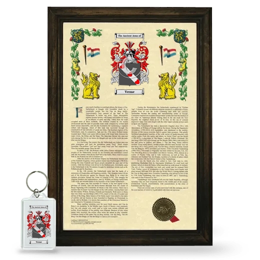 Verme Framed Armorial History and Keychain - Brown