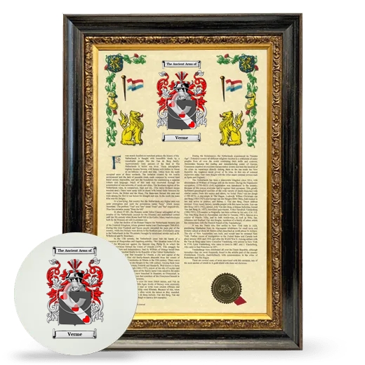 Verme Framed Armorial History and Mouse Pad - Heirloom