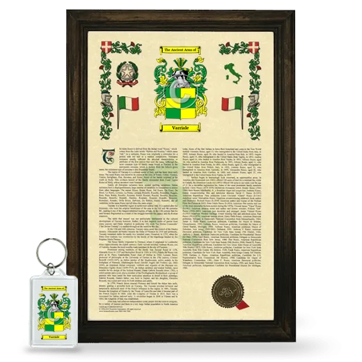 Varriale Framed Armorial History and Keychain - Brown