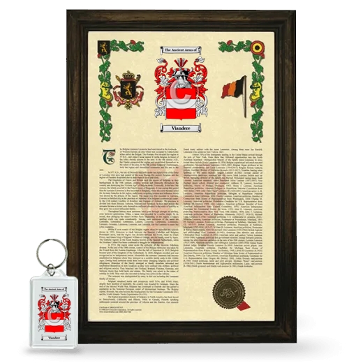 Viandere Framed Armorial History and Keychain - Brown