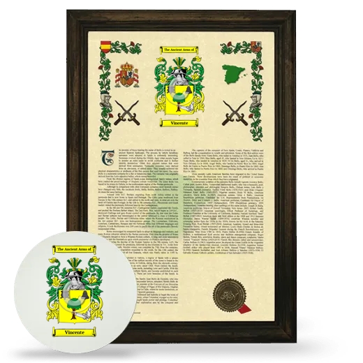 Vincente Framed Armorial History and Mouse Pad - Brown