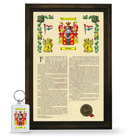 Vechten Framed Armorial History and Keychain - Brown