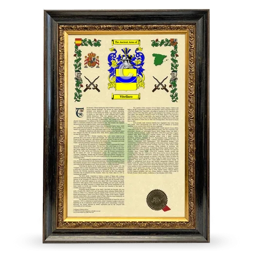 Vitellaro Armorial History Framed - Heirloom