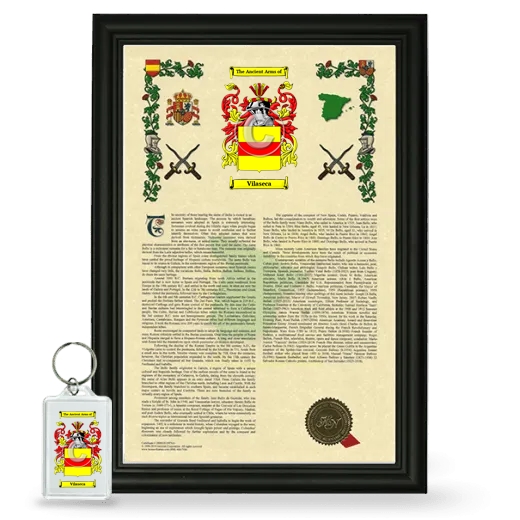 Vilaseca Framed Armorial History and Keychain - Black