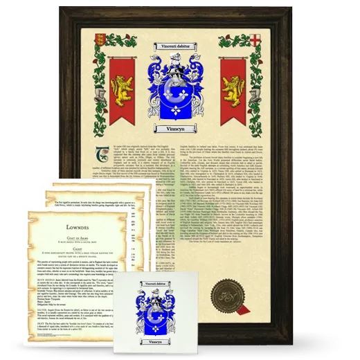 Vinncyn Framed Armorial, Symbolism and Large Tile - Brown