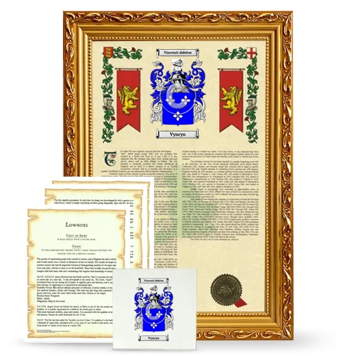 Vyncyn Framed Armorial, Symbolism and Large Tile - Gold