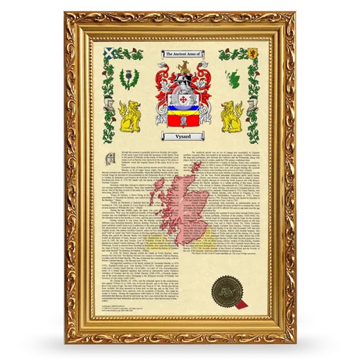 Vysard Armorial History Framed - Gold