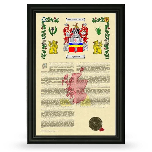 Vyschart Armorial History Framed - Black