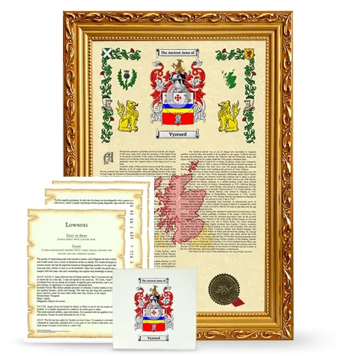 Vyzeard Framed Armorial, Symbolism and Large Tile - Gold