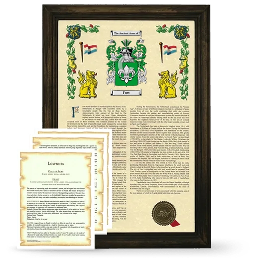 Foet Framed Armorial History and Symbolism - Brown