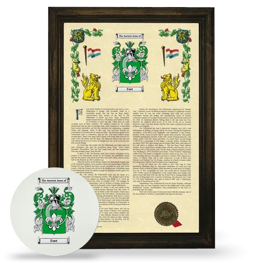 Foet Framed Armorial History and Mouse Pad - Brown