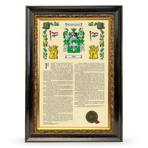 Foet Armorial History Framed - Heirloom