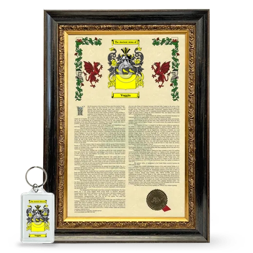 Voggin Framed Armorial History and Keychain - Heirloom