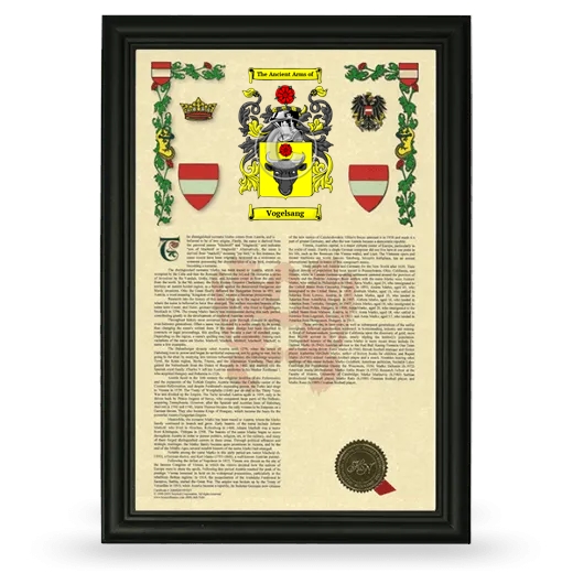 Vogelsang Armorial History Framed - Black