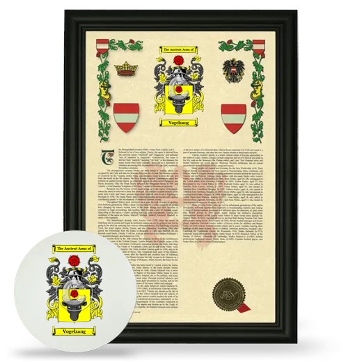 Vogelzang Framed Armorial History and Mouse Pad - Black