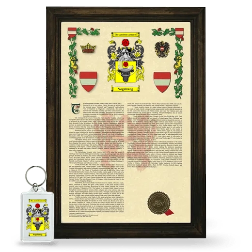 Vogelzang Framed Armorial History and Keychain - Brown