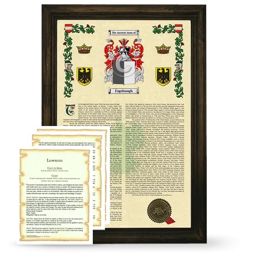 Fogelsangh Framed Armorial History and Symbolism - Brown