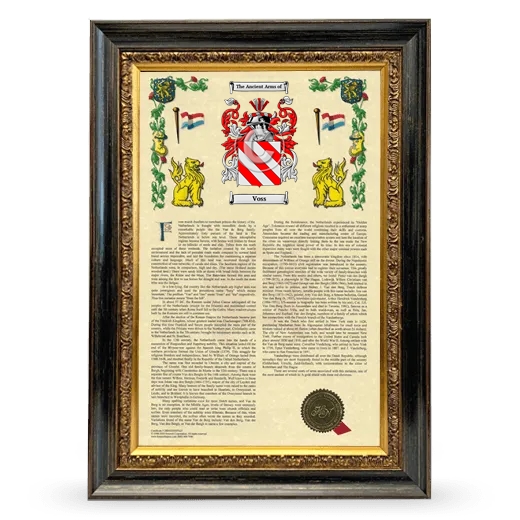 Voss Armorial History Framed - Heirloom