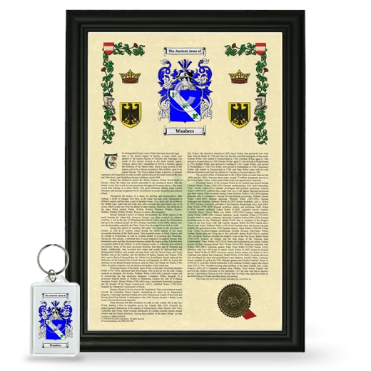 Waabers Framed Armorial History and Keychain - Black