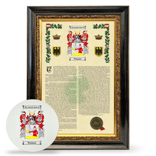 Waxman Framed Armorial History and Mouse Pad - Heirloom