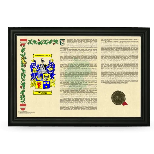 Wackers Armorial Landscape Framed - Black