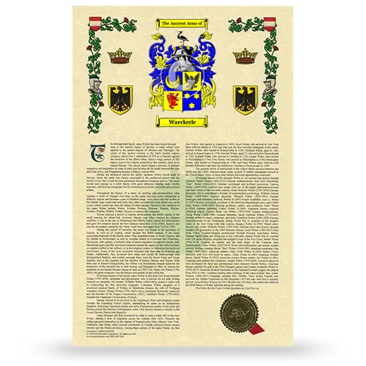 Waeckerle Armorial History with Coat of Arms