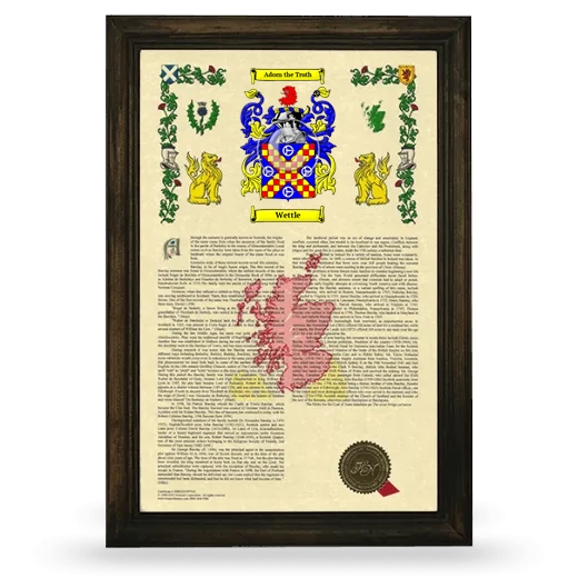 Wettle Armorial History Framed - Brown