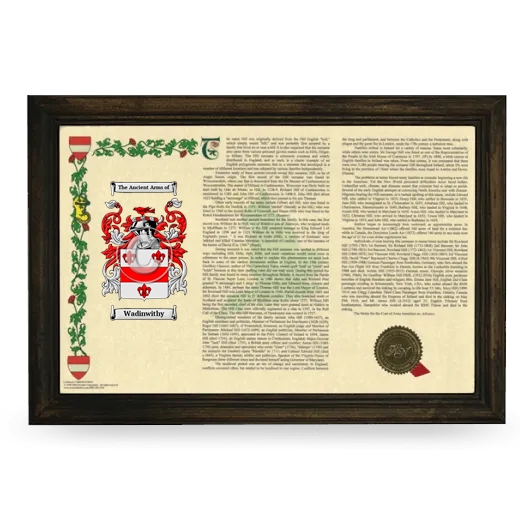 Wadinwithy Armorial Landscape Framed - Brown