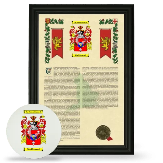 Waddtsword Framed Armorial History and Mouse Pad - Black